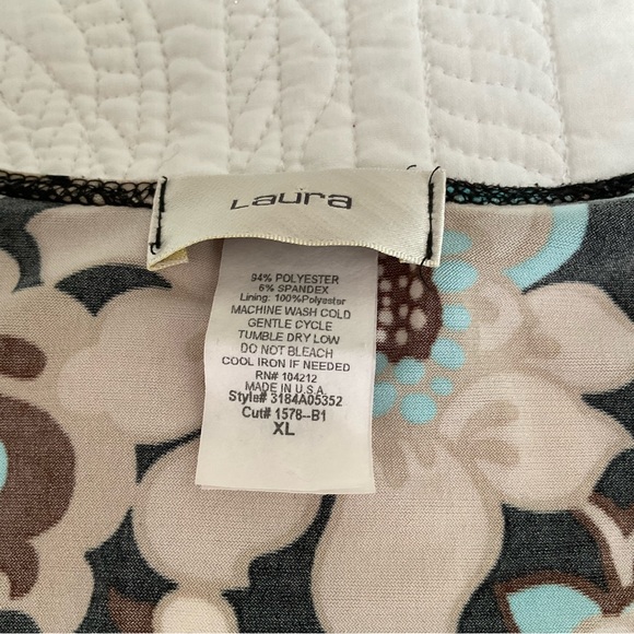 LAURA TEAL MUTI COLOUR FLORAL TOP - Picture 11 of 11